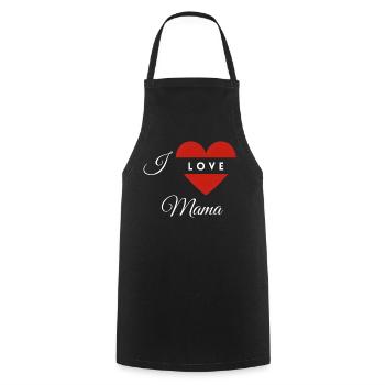 Herzform mit Liebesbotschaft für Mama - Kochschürze - Schwarz - Vorne - AI Model Male 185 dark (185cm)