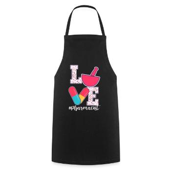Valentine's Day Design for Apothecary - Cooking Apron - black - Front - AI Model Male 185 dark (185cm)