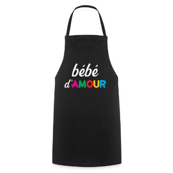 bébé d'Amour - Tablier de cuisine - noir - Devant - AI Model Male 185 dark (185cm)