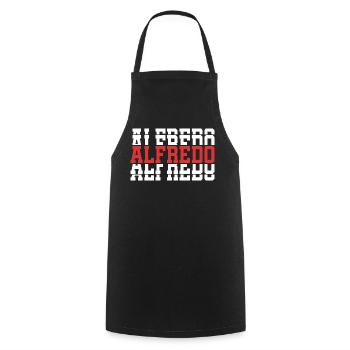 Alfredo t-shirt stacked text gift idea - Cooking Apron - black - Front - AI Model Male 185 dark (185cm)