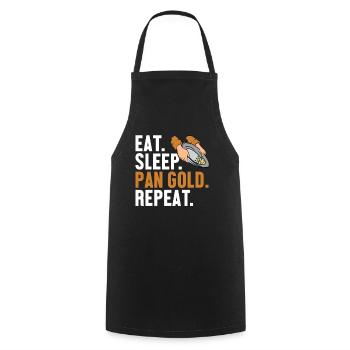 Eat Sleep Pan Gold Wiederholung Schürfen von Miner Gold - Kochschürze - Schwarz - Vorne - AI Model Male 185 dark (185cm)