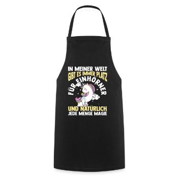 Magic Unicorn - Cooking Apron - black - Front - AI Model Male 185 dark (185cm)