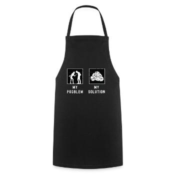 Bunco Player My Problem My Solution Pictogram Dad - Cooking Apron - black - Front - AI Model Male 185 dark (185cm)