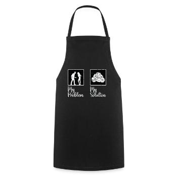 Bunco Player My Problem My Solution Pictogram Mom - Cooking Apron - black - Front - AI Model Male 185 dark (185cm)