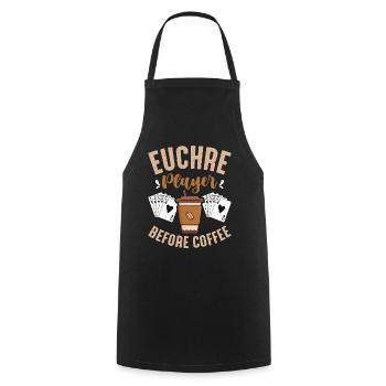 Euchre Joueur Avant Le Jeu De Cartes De Café Amateur De Café - Tablier de cuisine - noir - Devant - AI Model Male 185 dark (185cm)