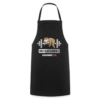 Fitness Sloth Bodybilding no excuses funny - Cooking Apron - black - Front - AI Model Male 185 dark (185cm)