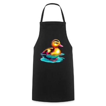Entenküken Ente Ente - Kochschürze - Schwarz - Vorne - AI Model Male 185 dark (185cm)