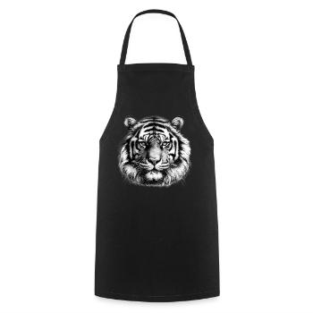 Tiger - Kochschürze - Schwarz - Vorne - AI Model Male 185 dark (185cm)