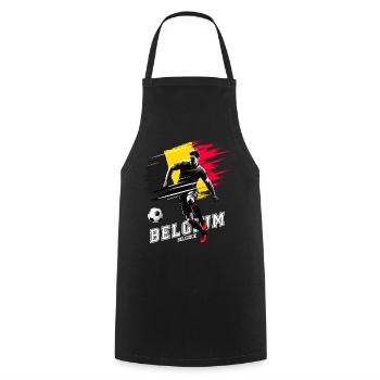 Football Belgium Belgique Flag Flag Player - Cooking Apron - black - Front - AI Model Male 185 dark (185cm)