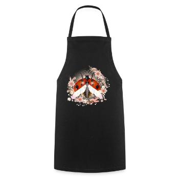 enchanting radiant ladybug with flowers - Cooking Apron - black - Front - AI Model Male 185 dark (185cm)