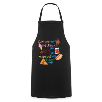 Dictons amusants pour l’anniversaire - Tablier de cuisine - noir - Devant - AI Model Male 185 dark (185cm)