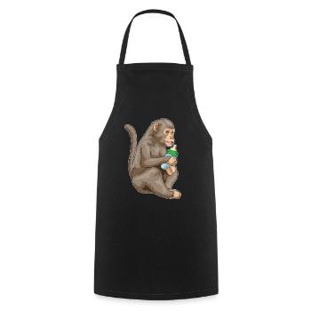 Monkey Baby Bottle - Cooking Apron - black - Front - AI Model Male 185 dark (185cm)