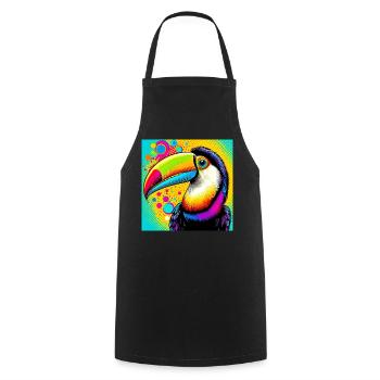 Toucan Pop Art - Tablier de cuisine - noir - Devant - AI Model Male 185 dark (185cm)