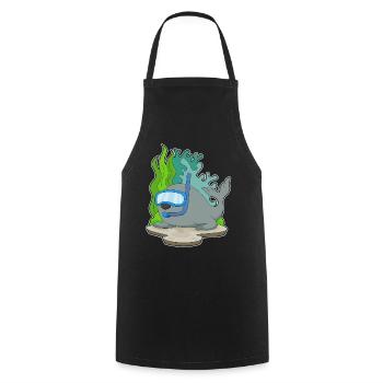 Seal Diver Snorkel Diving - Cooking Apron - black - Front - AI Model Male 185 dark (185cm)