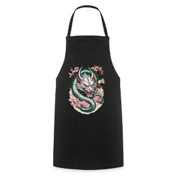 Tatouage de dragon japonais streetwear esthétique - Tablier de cuisine - noir - Devant - AI Model Male 185 dark (185cm)