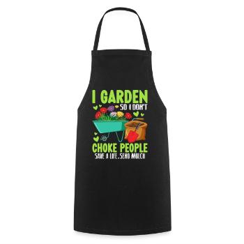 Je jardine pour ne pas étouffer les gens passionné de plantes - Tablier de cuisine - noir - Devant - AI Model Male 185 dark (185cm)