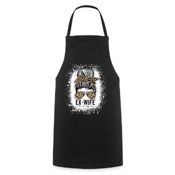 Ex Femme Drôle Divorce Désordonné Chignon Léopard Bandana - Tablier de cuisine - noir - Devant - AI Model Male 185 dark (185cm)