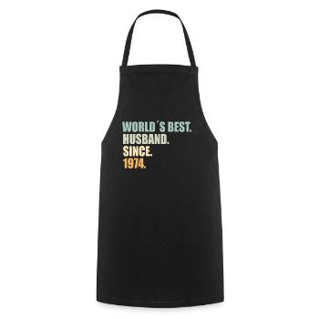 Best husband since 1974 50th wedding anniversary - Cooking Apron - black - Front - AI Model Male 185 dark (185cm)