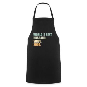Best husband since 2004 20th wedding anniversary - Cooking Apron - black - Front - AI Model Male 185 dark (185cm)
