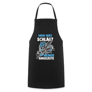 Pêcheur à la ligne Canne à pêche Pêche - Tablier de cuisine - noir - Devant - AI Model Male 185 dark (185cm)
