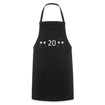 20e anniversaire 20 ans - Tablier de cuisine - noir - Devant - AI Model Male 185 dark (185cm)