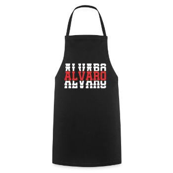 t-shirt Alvaro t-shirt gift idea stacked text - Cooking Apron - black - Front - AI Model Male 185 dark (185cm)