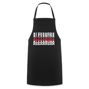 t shirt Alexandra t-shirt gift stacked text - Cooking Apron - black - Front - AI Model Male 185 dark (185cm)