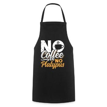 Amateur d’ornithorynque Pas de café Pas de zoologie Amateur de café - Tablier de cuisine - noir - Devant - AI Model Male 185 dark (185cm)