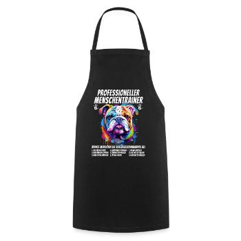 Professional Human Trainer Bulldog Dog - Cooking Apron - black - Front - AI Model Male 185 dark (185cm)