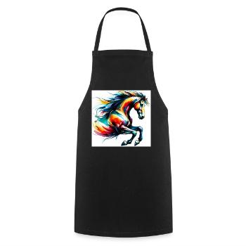 Horse - Cooking Apron - black - Front - AI Model Male 185 dark (185cm)