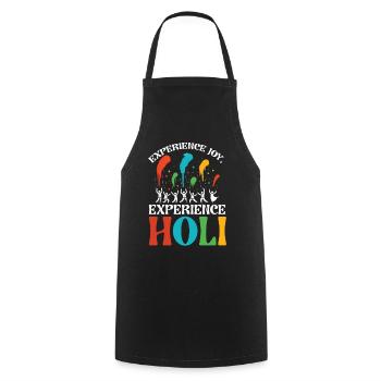 Happy Holi Greetings Hinduism Indian Festival - Cooking Apron - black - Front - AI Model Male 185 dark (185cm)