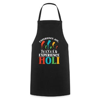 Happy Holi Greetings Hinduism Indian Festival - Cooking Apron - black - Front - AI Model Male 185 dark (185cm)