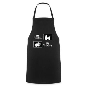 Capybara Amoureux Mon Problème Mon Pictogramme Maman Papa - Tablier de cuisine - noir - Devant - AI Model Male 185 dark (185cm)