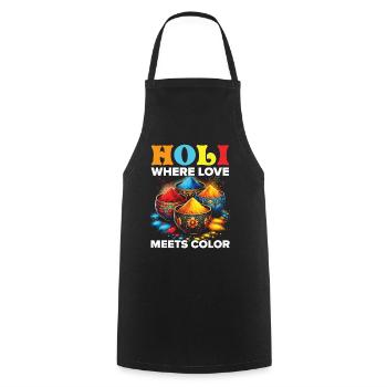 Happy Holi Grüße Hinduismus Indisches Fest - Kochschürze - Schwarz - Vorne - AI Model Male 185 dark (185cm)