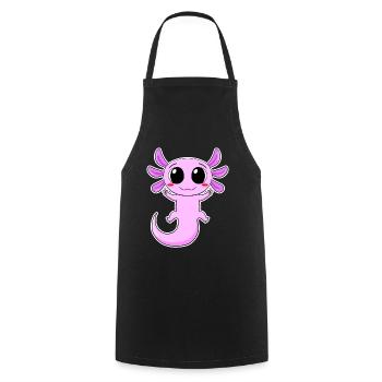 Motif Axolotl Enfants - Tablier de cuisine - noir - Devant - AI Model Male 185 dark (185cm)