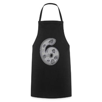 Number 6 Number Space Moon - Cooking Apron - black - Front - AI Model Male 185 dark (185cm)