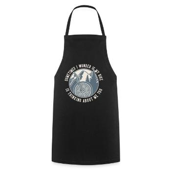 Sometimes I Wonder If My Bike Is Thinking About Me - Cooking Apron - black - Front - AI Model Male 185 dark (185cm)