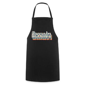 Alessandra T-Shirt Retro Vintage T-Shirt Geschenk - Kochschürze - Schwarz - Vorne - AI Model Male 185 dark (185cm)