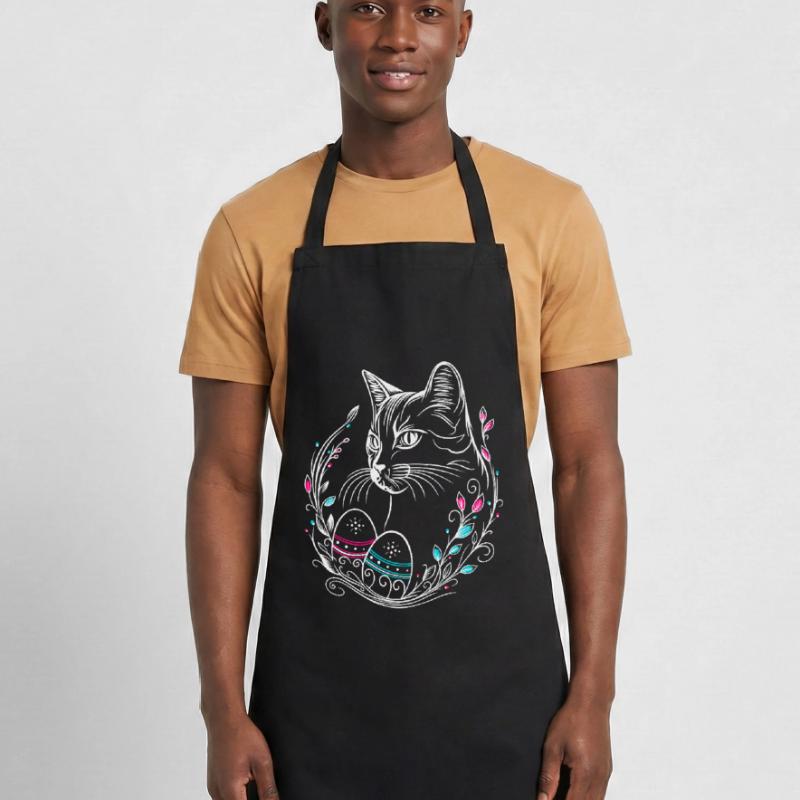 Cat Easter Easter Eggs Easter Cat Cooking Apron