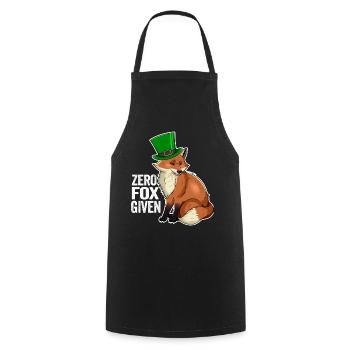 Zero Fox Given Jeu de mots mignon Kawaii Irish Fox - Tablier de cuisine - noir - Devant - AI Model Male 185 dark (185cm)