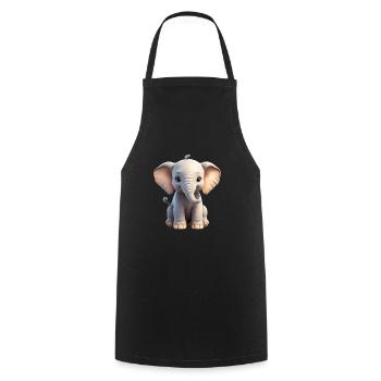 3D Elefant Bunt Süßes Elefanten Baby - Kochschürze - Schwarz - Vorne - AI Model Male 185 dark (185cm)