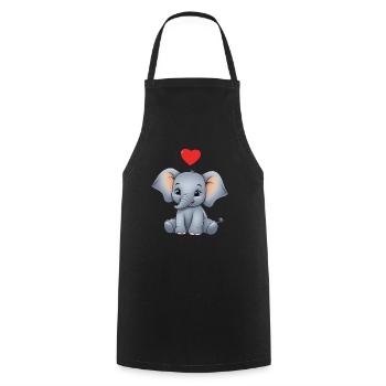 Elephant Colorful Cute Elephant Baby - Cooking Apron - black - Front - AI Model Male 185 dark (185cm)