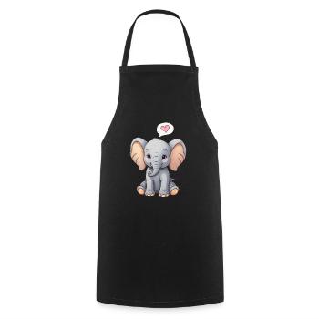 Elephant Colorful Cute Elephant Baby - Cooking Apron - black - Front - AI Model Male 185 dark (185cm)