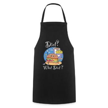 Diet What Diet Burger Pizza Pommes Essen Hamburger - Kochschürze - Schwarz - Vorne - AI Model Male 185 dark (185cm)