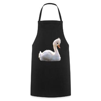 Schwan Höckerschwan Gans Ente Swan Weiße Schwäne - Kochschürze - Schwarz - Vorne - AI Model Male 185 dark (185cm)