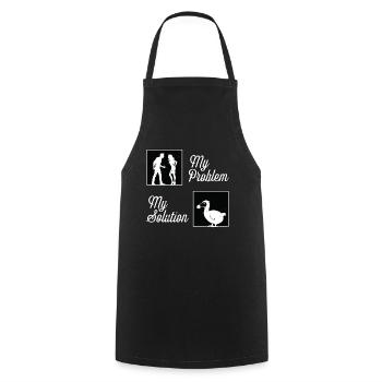 Dodo Bird Lover Mon problème Mon Pictogramme Maman Papa - Tablier de cuisine - noir - Devant - AI Model Male 185 dark (185cm)