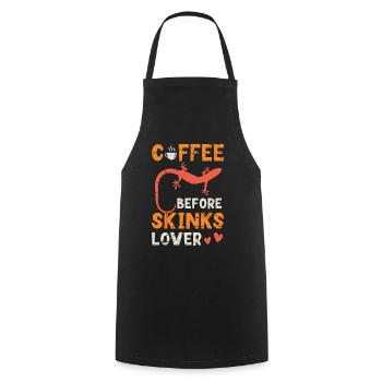 Skinks Lover Coffee Before Lizard Coffee Lover - Kochschürze - Schwarz - Vorne - AI Model Male 185 dark (185cm)