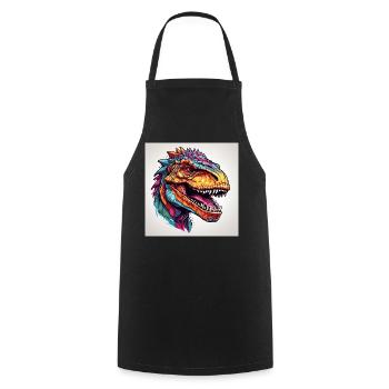 coloré Tyrannosaurus Rex T-Rex - Tablier de cuisine - noir - Devant - AI Model Male 185 dark (185cm)