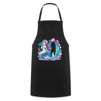 10 Years Mermaid Sweet Birthday Gift - Cooking Apron - black - Front - AI Model Male 185 dark (185cm)