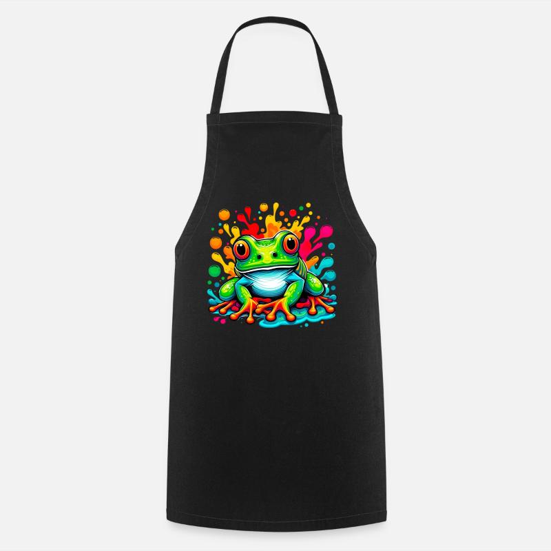 Frosch - Kochschürze - Schwarz